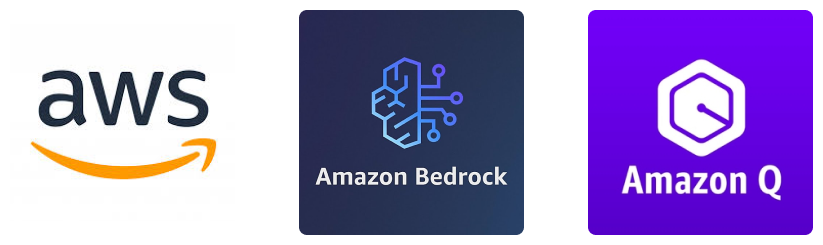 aws bedrock and amazon q logos