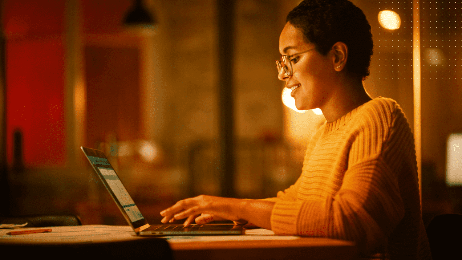 woman working on laptop